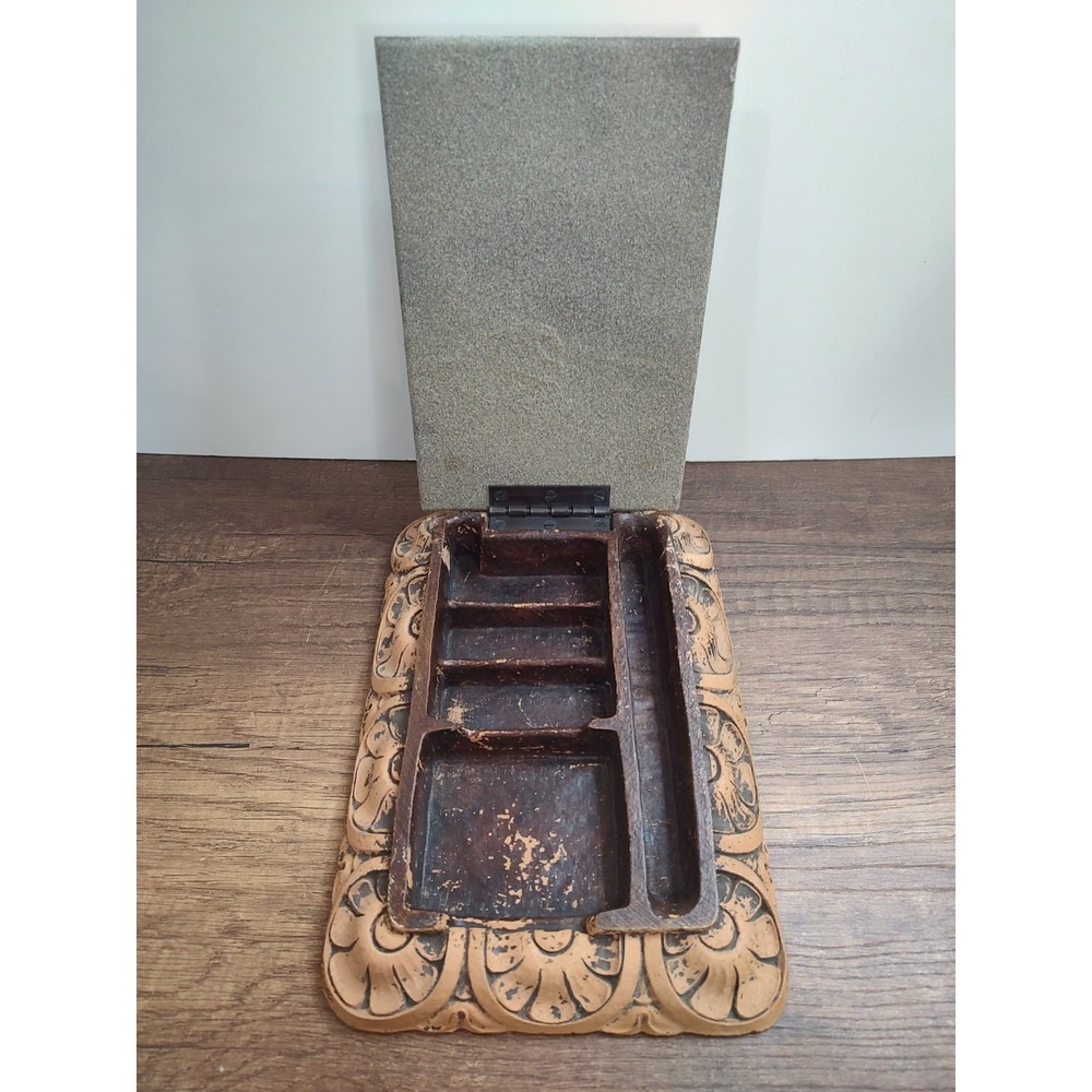 Syroco Wood Box Cigar Trinket Vanity Dresser Cigarette Storage Tobacianna S11
